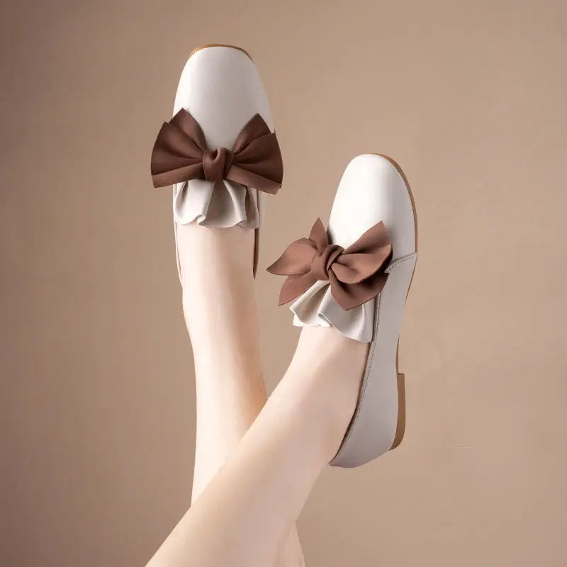 Zomerse Dames Loafers met Strik - Comfortabele Platte Schoenen van Aurora Stijl