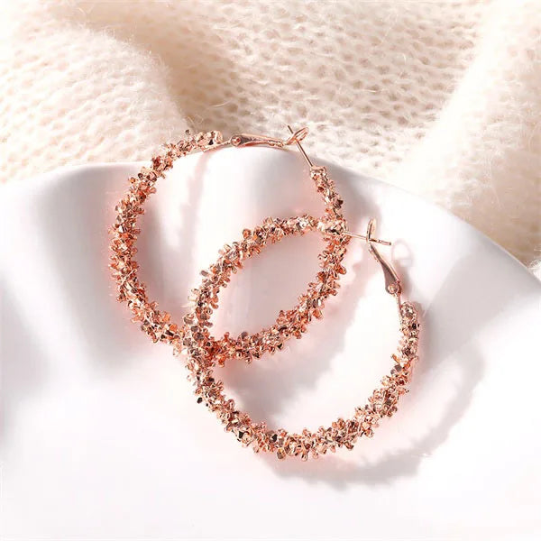 Boucles d'oreilles grandes cercles hoop élégantes Iparam