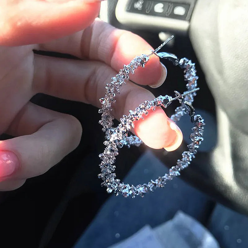 Boucles d'oreilles grandes cercles hoop élégantes Iparam