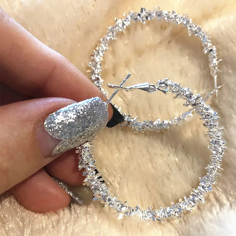 Boucles d'oreilles grandes cercles hoop élégantes Iparam