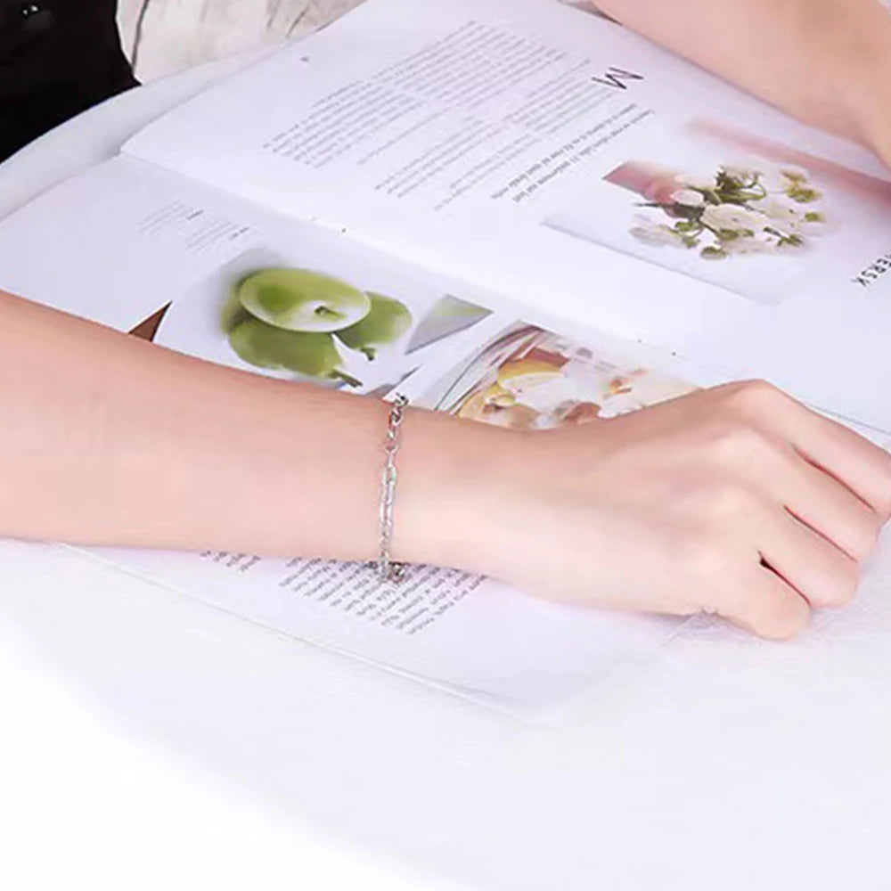 EverGlow Collana a Mano in Acciaio Inossidabile 3mm per Donne