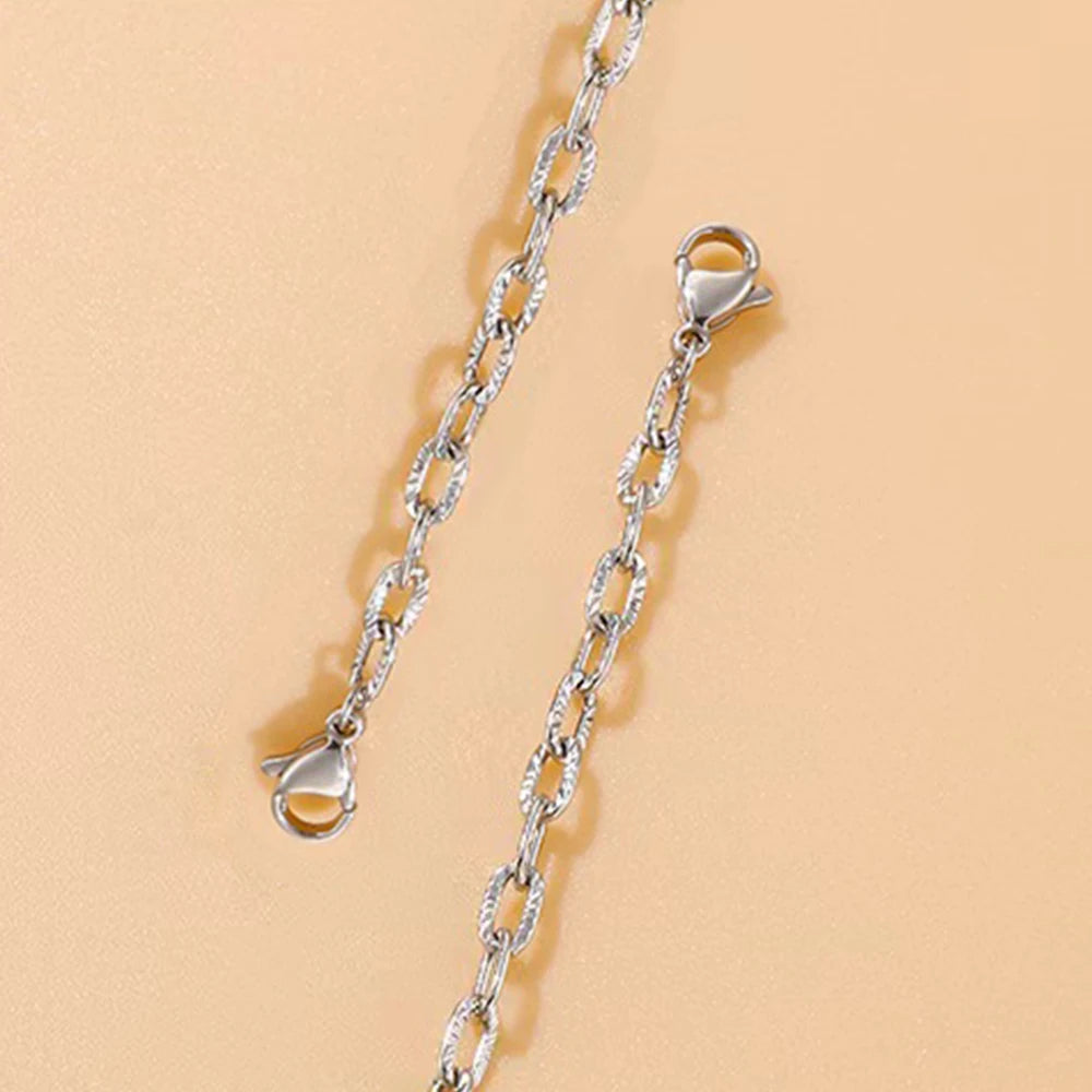 EverGlow Collana a Mano in Acciaio Inossidabile 3mm per Donne