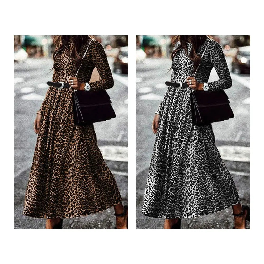 Sweet Long Leopard Dress for Adventurous Women