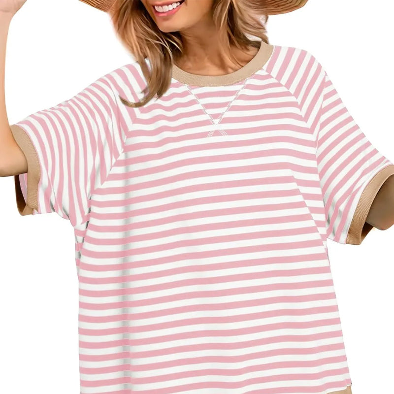 Julia | Top casual a rayas con mangas cortas