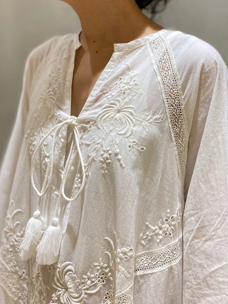 Elegante vestito lungo a scollo a V di Esmara