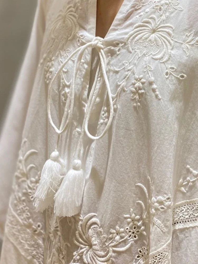 Elegante vestito lungo a scollo a V di Esmara