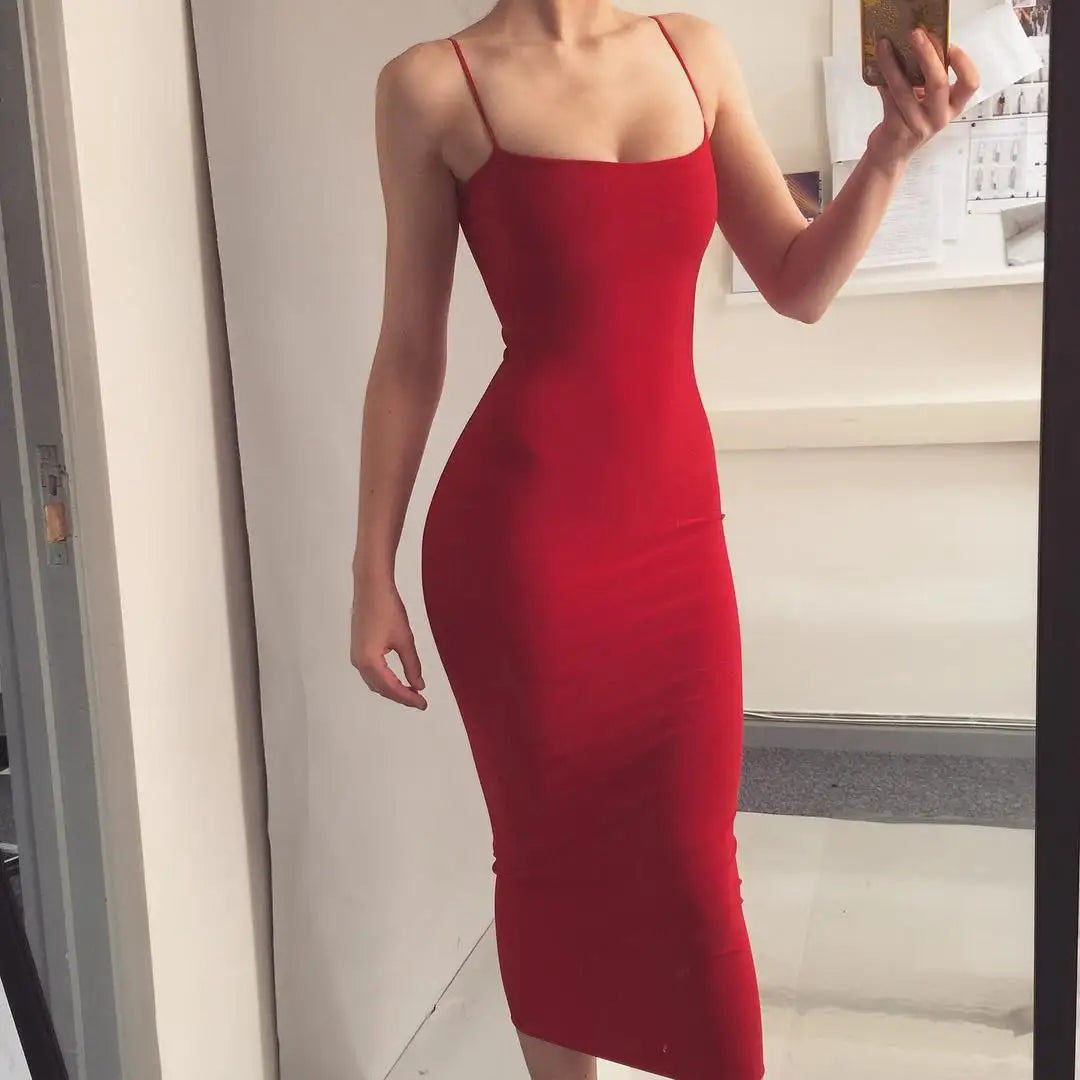 Summer Sling Sensation: Radiant Summer Dress of Dreamy Chic