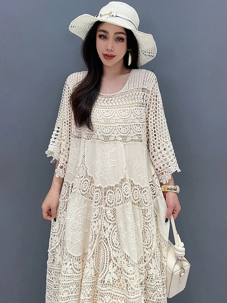 Zomerse Chic Holle Out Elegantie Jurk van Bella Moda