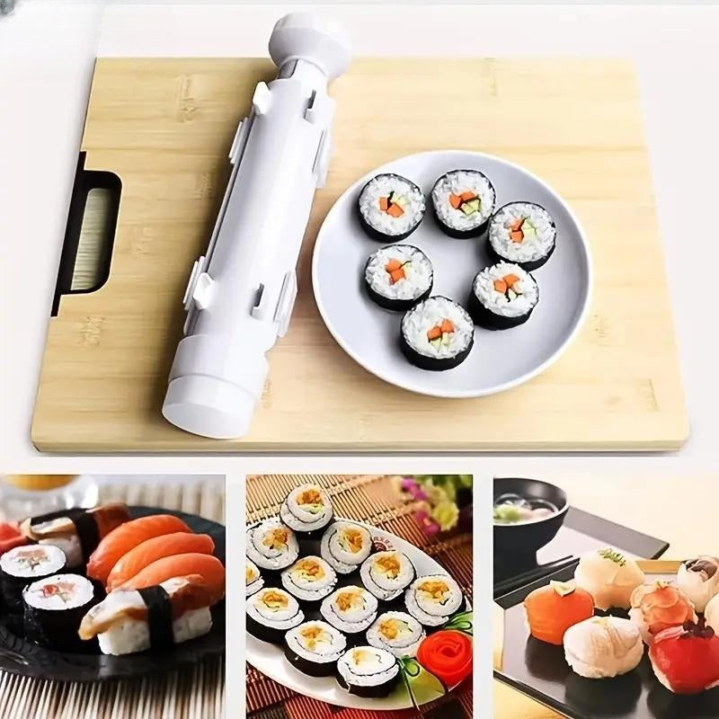 Kashiko sushi set met een gebruiksvriendelijke sushimaker, perfect voor het creëren van authentieke sushi thuis. De set bevat een sushimaker, snijplank en een bord met verse sushirollen. Ideaal voor sushi-liefhebbers die een complete en gemakkelijke ervaring willen.