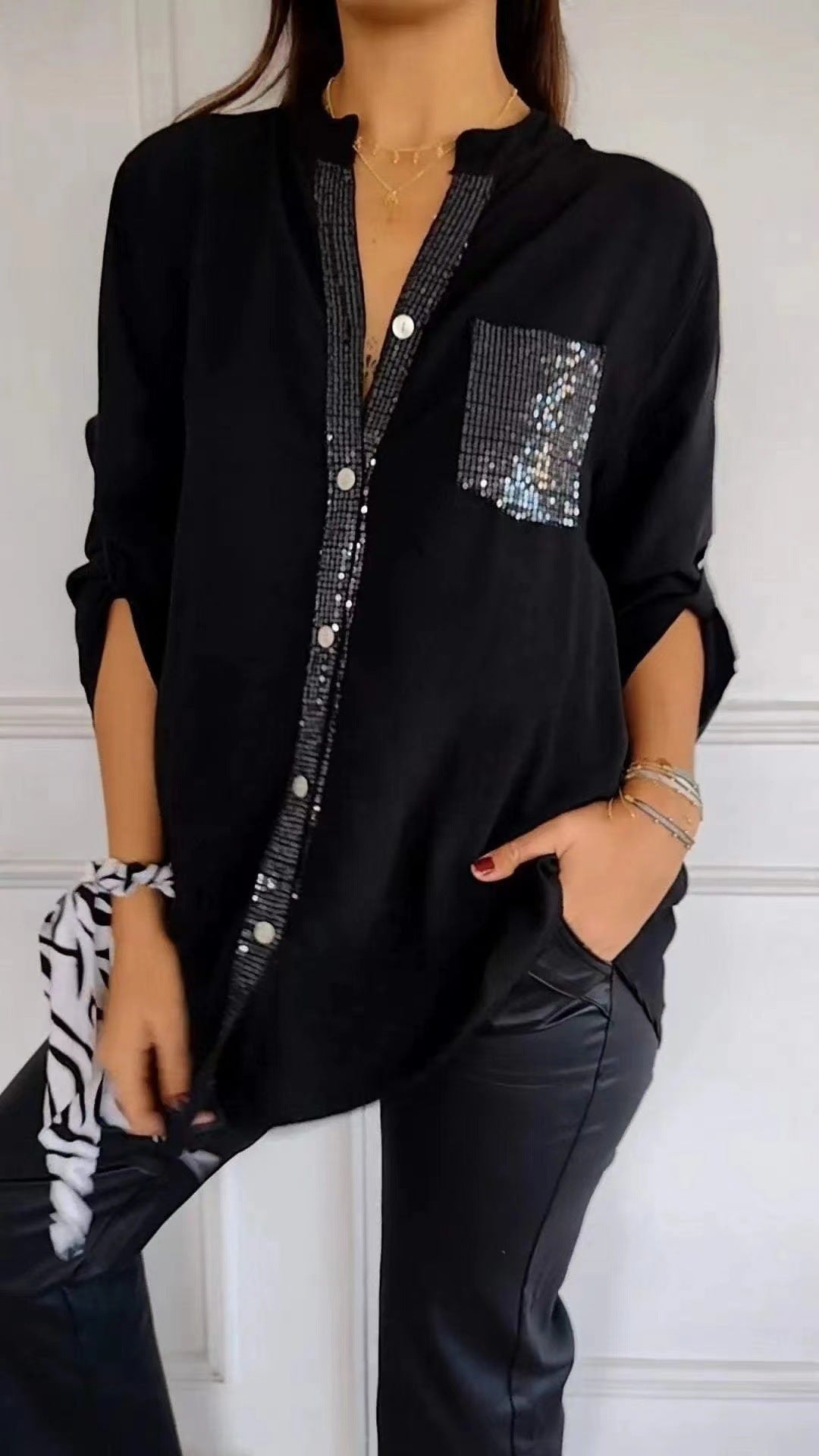 Kathrin | Damesblouse met pailletten