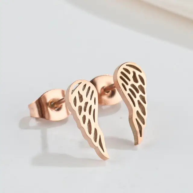 Glimster rostfreie medizinische Flügel Stäbchen Stecker Ohrringe für Frauen