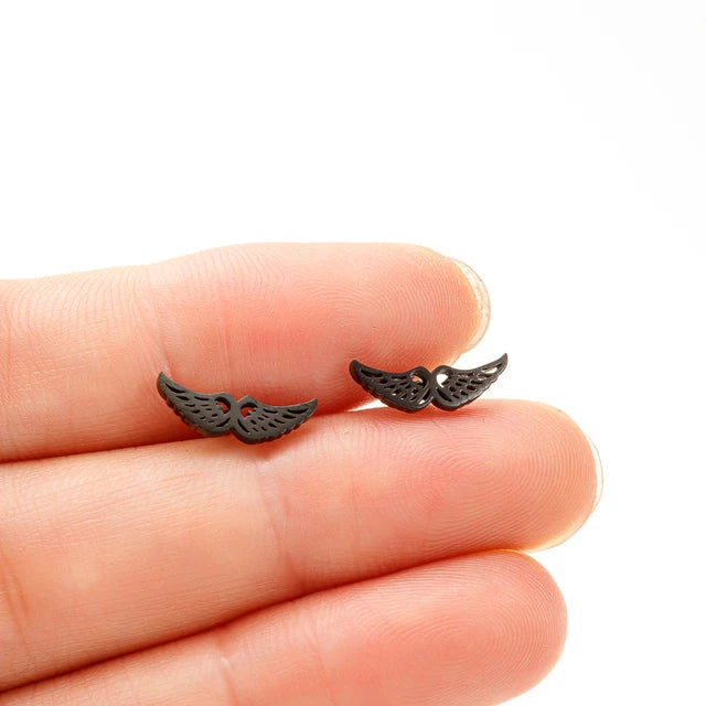 Glimster rostfreie medizinische Flügel Stäbchen Stecker Ohrringe für Frauen