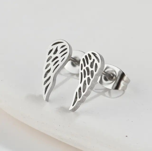 Glimster rostfreie medizinische Flügel Stäbchen Stecker Ohrringe für Frauen