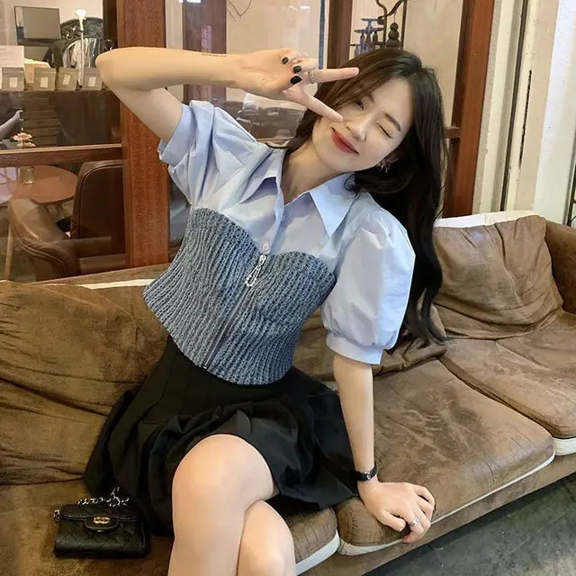 Betoverende Zomer Patchwork Top VintaChic