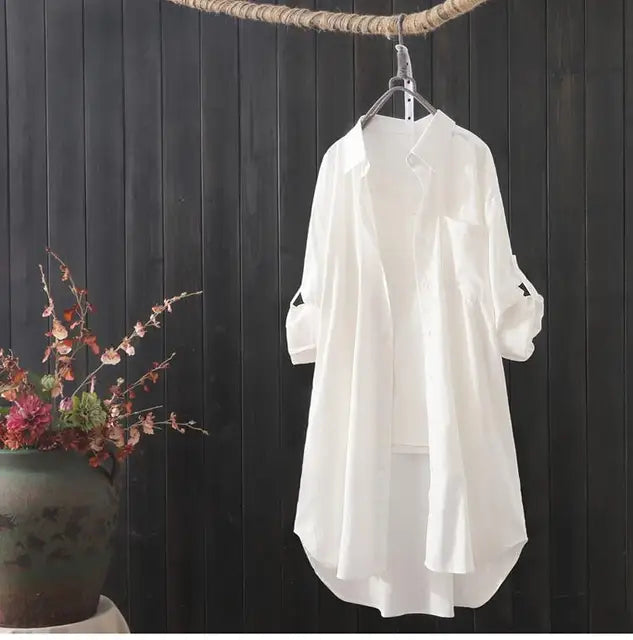 Glinsterende Zomerzucht Losse Midi Shirt voor Dames