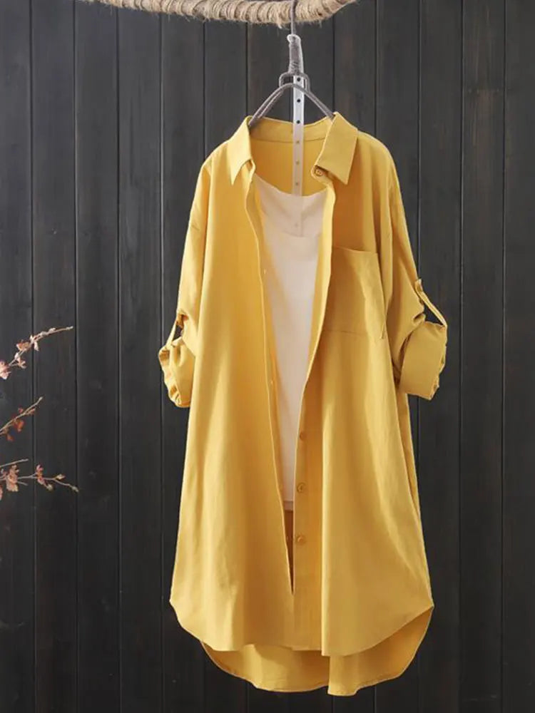 Glinsterende Zomerzucht Losse Midi Shirt voor Dames