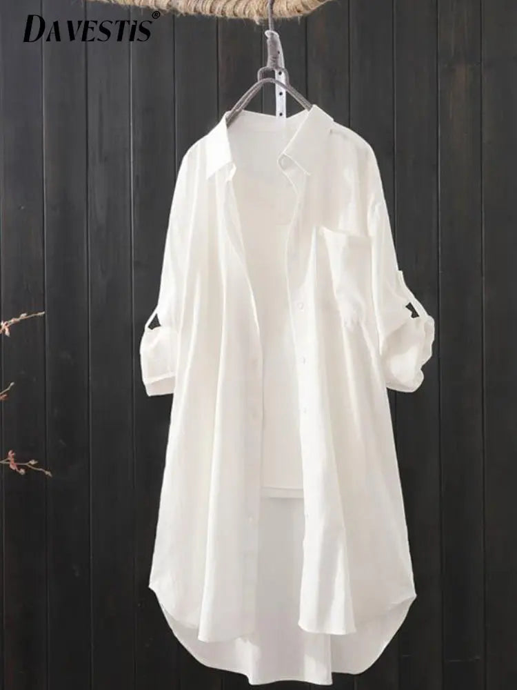 Glinsterende Zomerzucht Losse Midi Shirt voor Dames