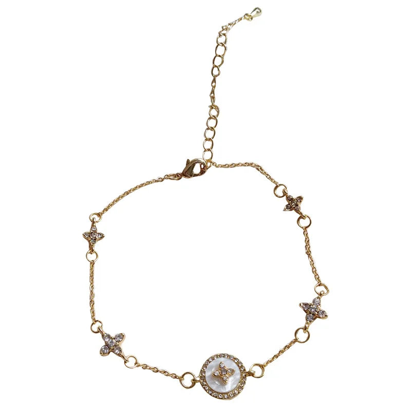GlimGoud Nieuwe Zirkoon Ster Ketting Armband in Goud voor Vrouwen