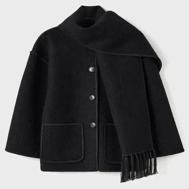 Coat with Scarf of Stylish Fabric