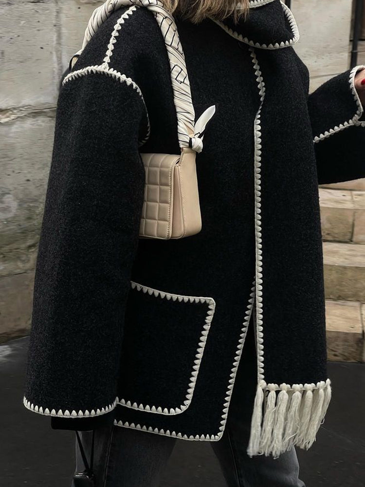 Coat with Scarf of Stylish Fabric