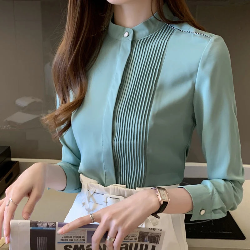 MIRA Camicetta in chiffon a manica lunga per donne
