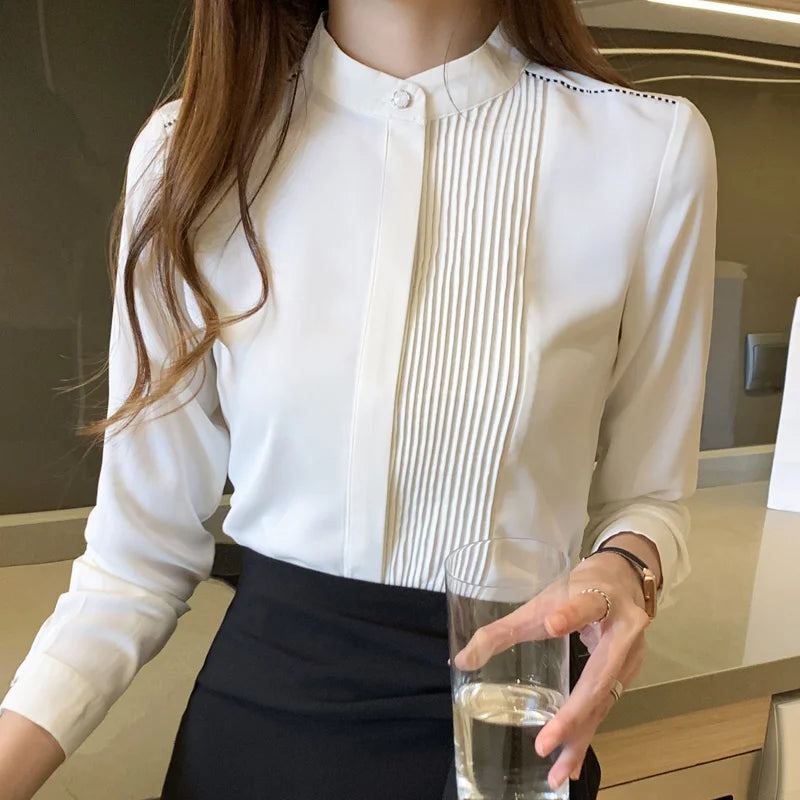 MIRA Camicetta in chiffon a manica lunga per donne