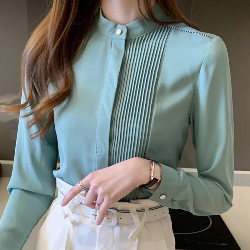 MIRA Camicetta in chiffon a manica lunga per donne