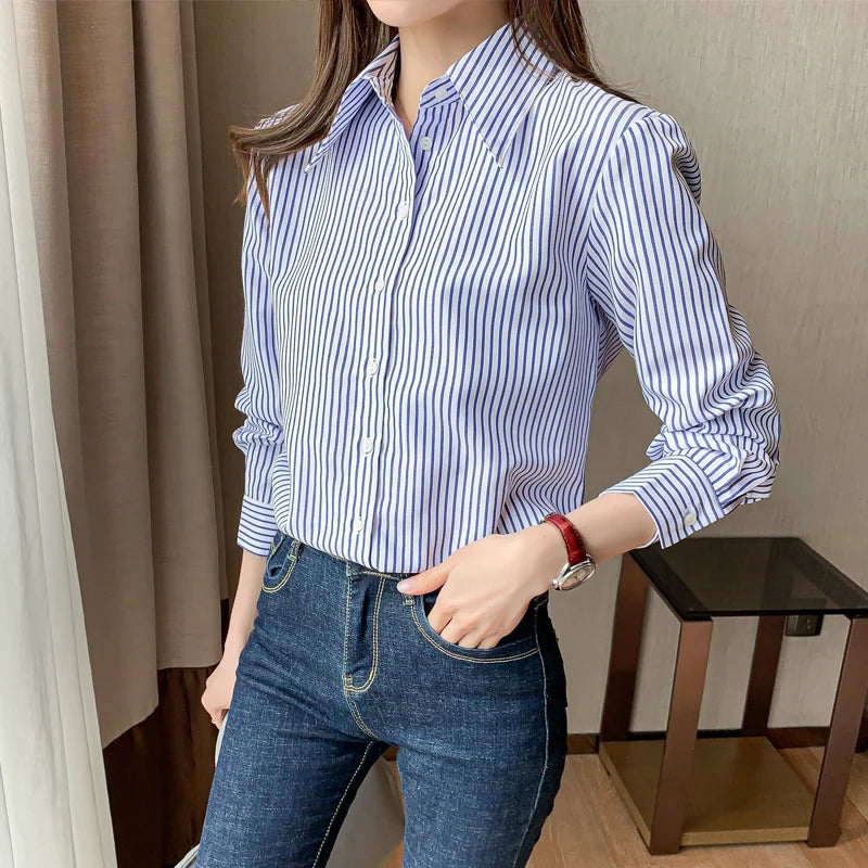 Stijlvolle Gestreepte Chiffon Blouse van Dromen & Dapperheid