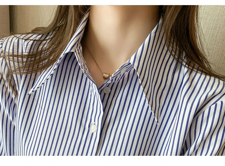 Stijlvolle Gestreepte Chiffon Blouse van Dromen & Dapperheid