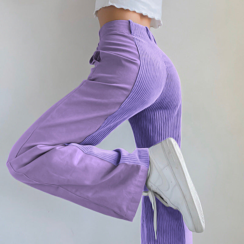 Lauren | Casual stijlvolle corduroy broek met hoge taille