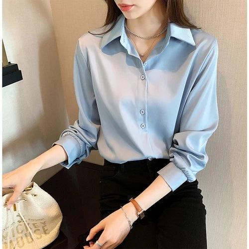Lente-Herbst Chiffon Bluse für Damen - Stilvoller Komfort von ModaDame