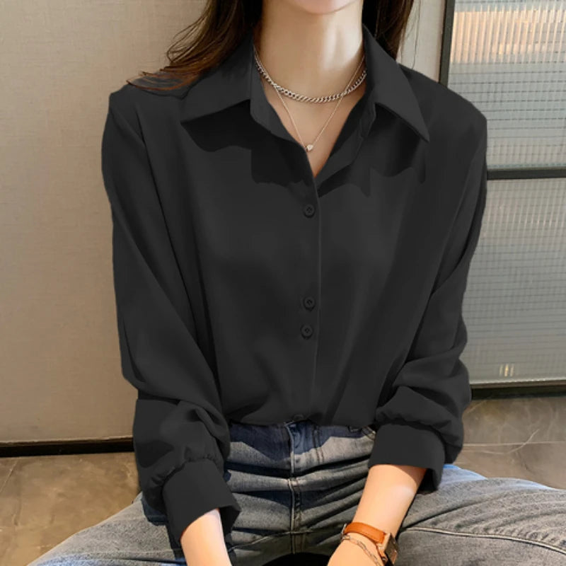 Lente-Herbst Chiffon Bluse für Damen - Stilvoller Komfort von ModaDame