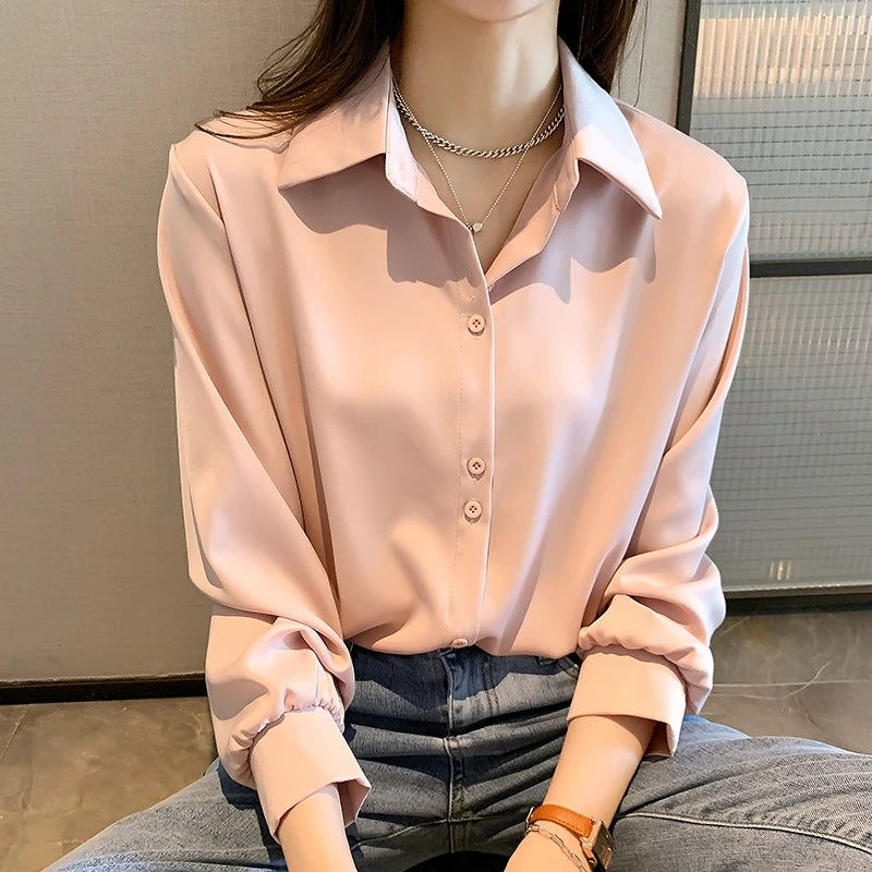 Lente-Herbst Chiffon Bluse für Damen - Stilvoller Komfort von ModaDame