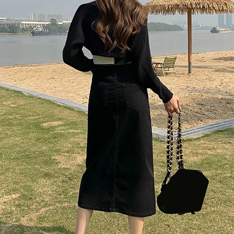 Fonkelende Zon Denim A-lijn Rok