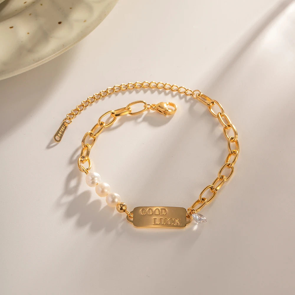 LenteGloed Braccialetto di Perle Naturali