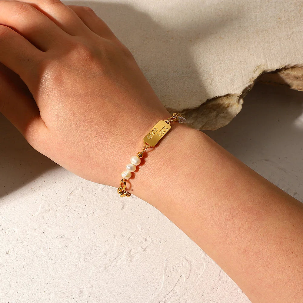 LenteGloed Braccialetto di Perle Naturali