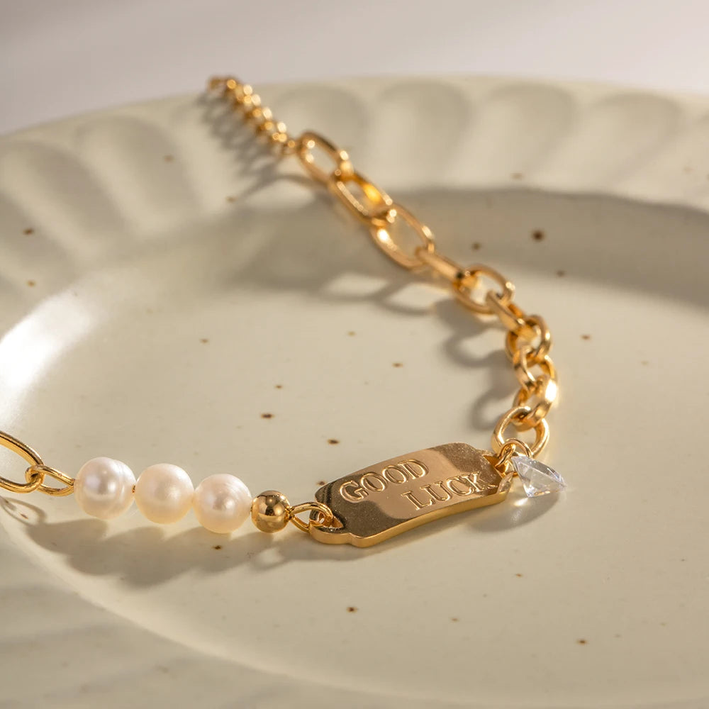 LenteGloed Braccialetto di Perle Naturali