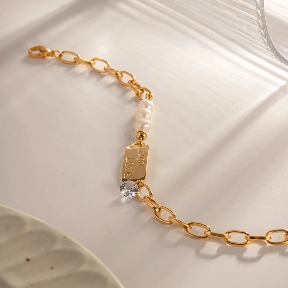 LenteGloed Braccialetto di Perle Naturali