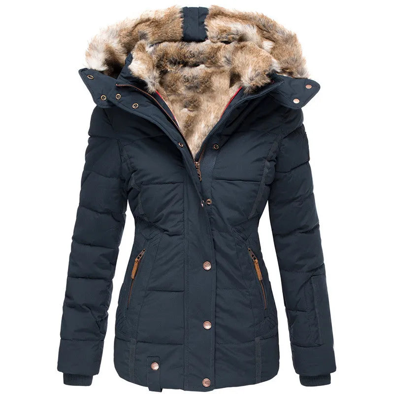 SnowCharm Luxe Giacca Invernale Foderata in Pelliccia