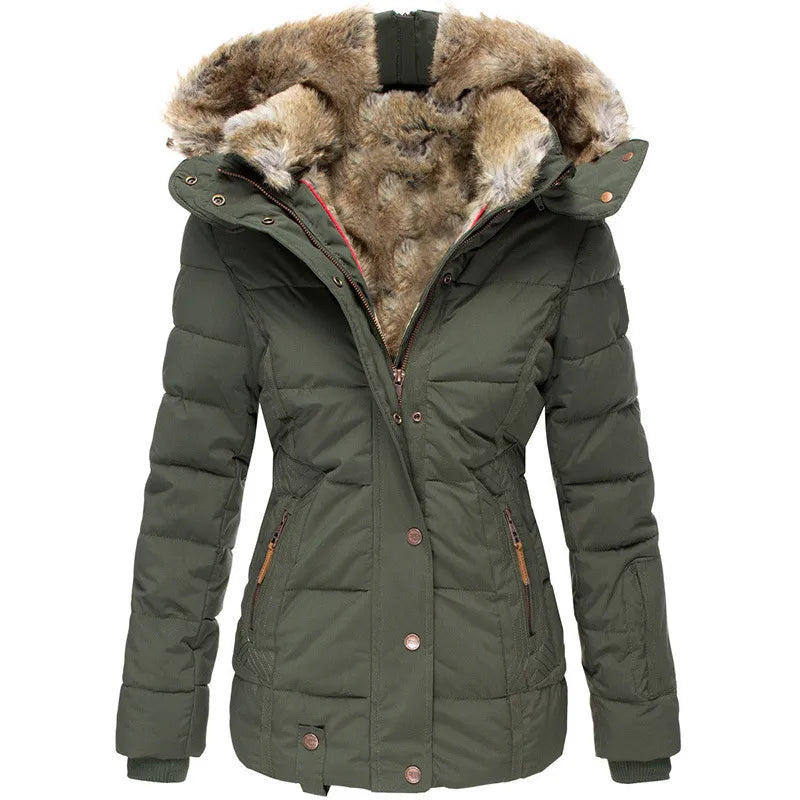 SnowCharm Luxe Giacca Invernale Foderata in Pelliccia