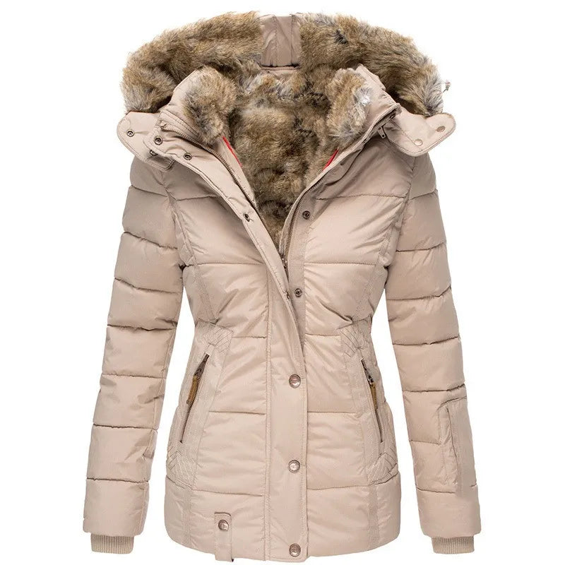 SnowCharm Luxe Giacca Invernale Foderata in Pelliccia