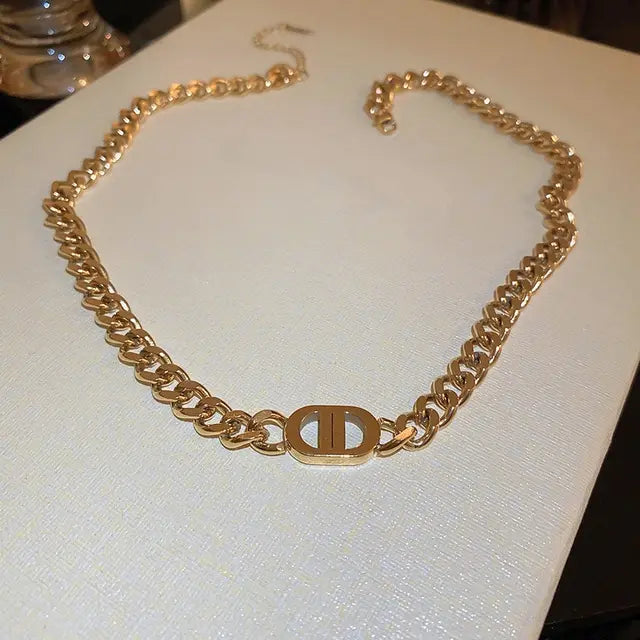 Stijlvolle Letter D Choker Ketting