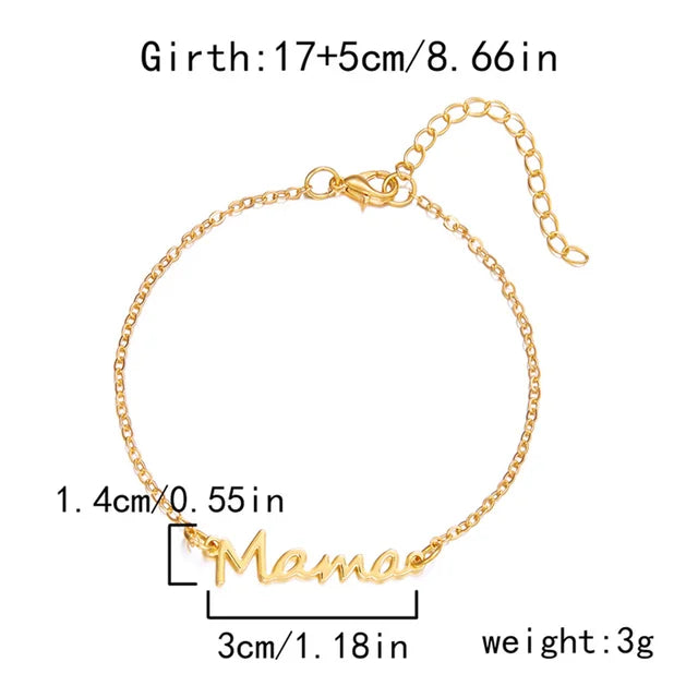 Braccialetto "Moederliefde" con ciondoli a forma di lettera per donne alla moda