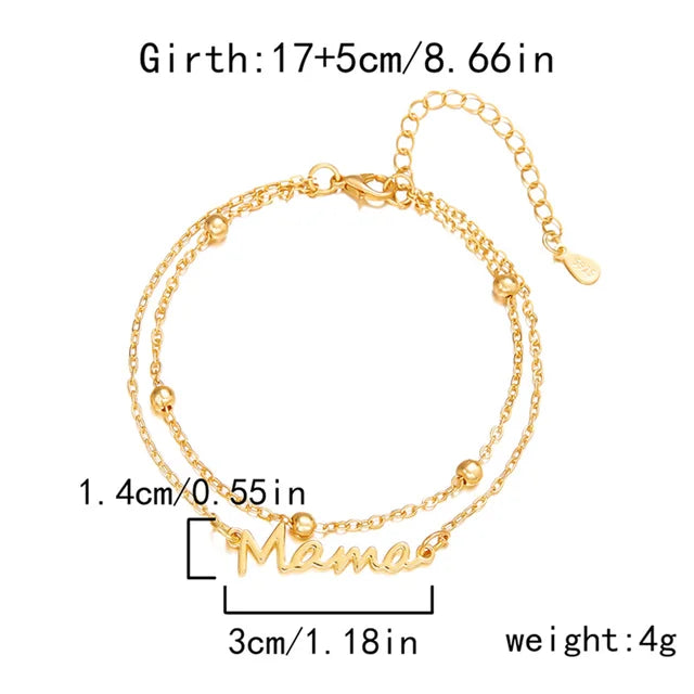 Braccialetto "Moederliefde" con ciondoli a forma di lettera per donne alla moda