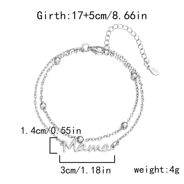 Braccialetto "Moederliefde" con ciondoli a forma di lettera per donne alla moda