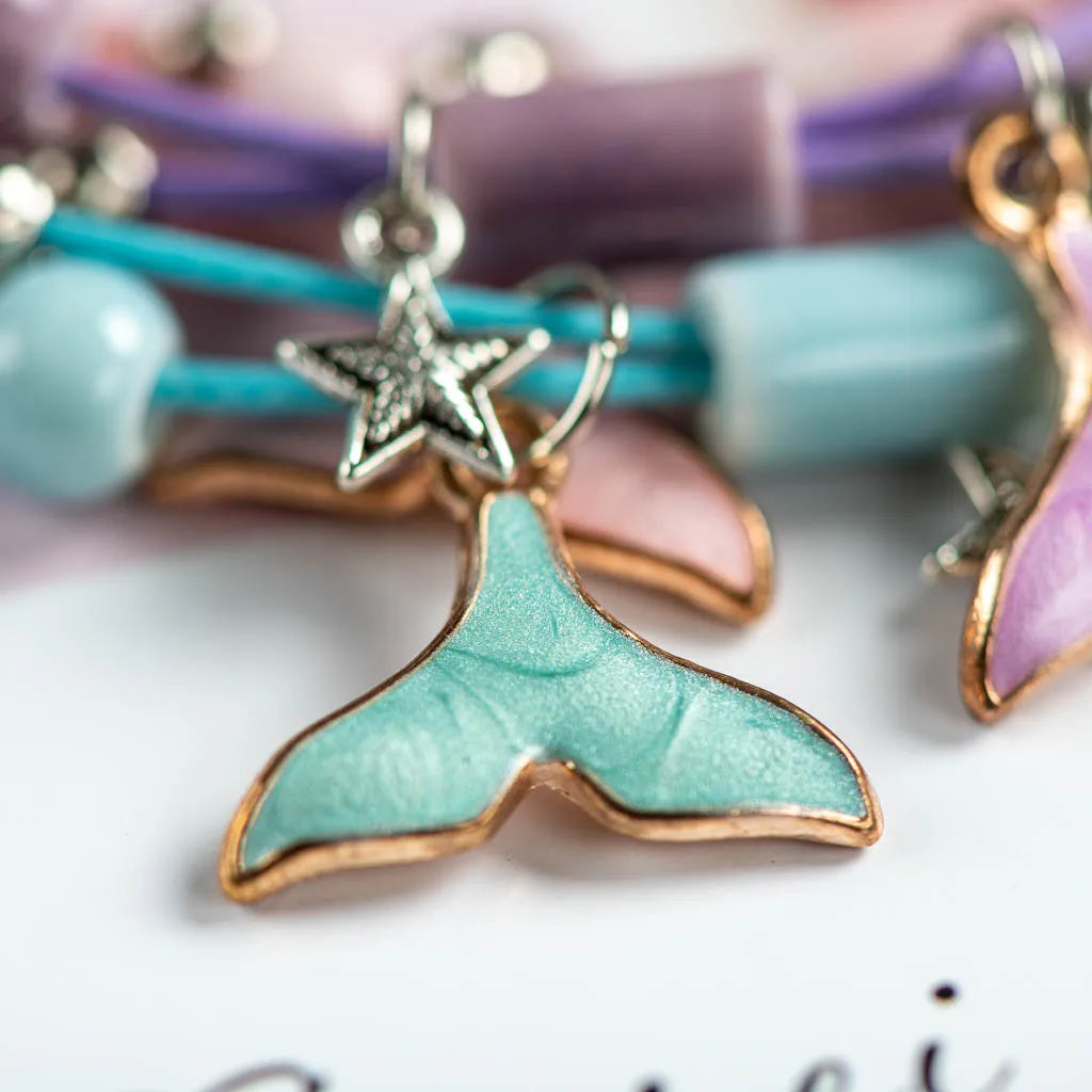 WhaleCharm Braccialetto Ceramico Balena Carina con Smalto a Goccia Metallico