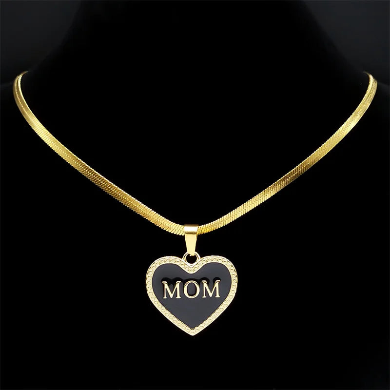 Maternal Love Golden Heart Necklace
