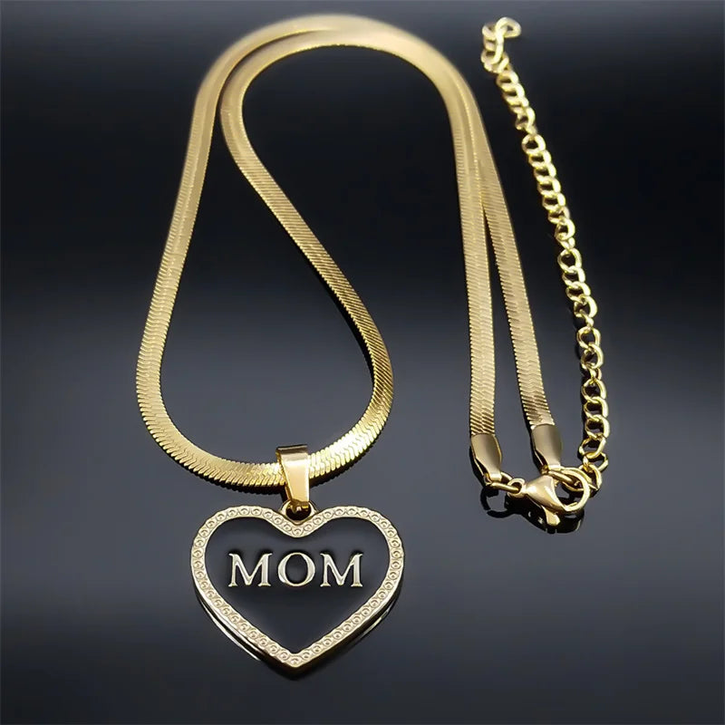 Maternal Love Golden Heart Necklace