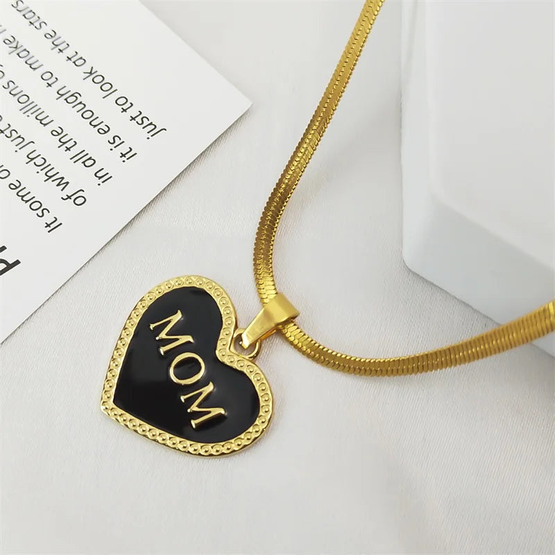 Maternal Love Golden Heart Necklace