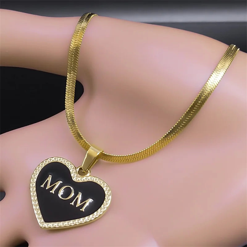 Maternal Love Golden Heart Necklace